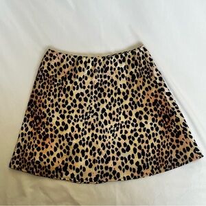 Princess Polly Leopard Print Silky Mini Skirt EUC
